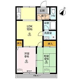 トゥインクル広瀬 2LDKの間取図画像