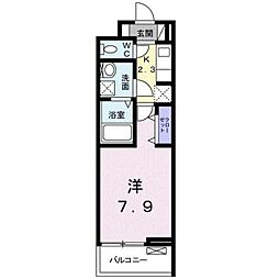 フォンテーヌ西所沢 1Kの間取図画像