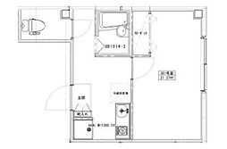 パステル北砂 1Kの間取図画像