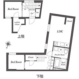 ＰＡＳＥＯ ＳＡＮＧＥＮＪＡＹＡ ＥＡＳＴ ＷＥＳＴ 1階2LDKの間取り