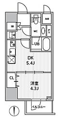 エスレジデンス住吉アクアハト 1DKの間取図画像