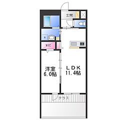 グランデ嘉右衛門 1LDKの間取図画像