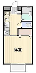 アサヒロイヤルヒルズA 1Kの間取図画像