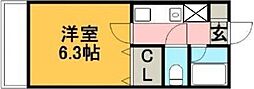 シティパレス福岡工大前 1階1Kの間取り
