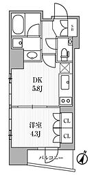 ディームス大手町ノース 7階1DKの間取り