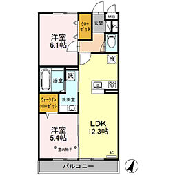 RSA 2LDKの間取図画像