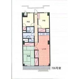 クリーンホーム千葉 7階3LDKの間取り