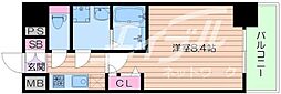 プレサンス梅田 1Kの間取図画像