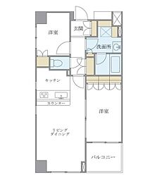 プレミアコート桜台 5階2LDKの間取り