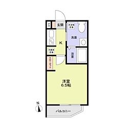 グランレジデンス 1階1Kの間取り