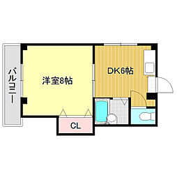 フレグランスみなみ3 1DKの間取図画像