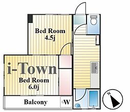 マンション中村 2DKの間取図画像