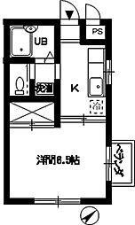ランスフィールド本八幡 1Kの間取図画像