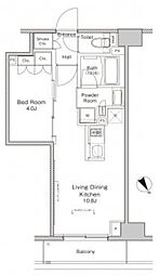 プラウドフラット渋谷富ヶ谷 3階1LDKの間取り