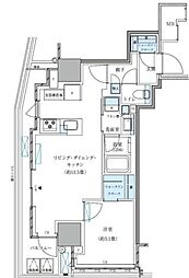 パークアクシス五反田スカイタワー 1LDKの間取図画像