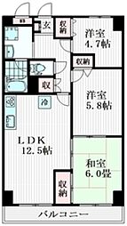 エクセラン三郷 3LDKの間取図画像