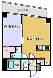 プランドール千葉 4階1LDKの間取り