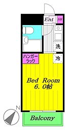 百合ヶ丘池上マンション ワンルームの間取図画像