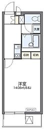 レオネクスト湘南山手館C 1Kの間取図画像
