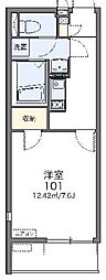 レオネクストアドバンス殿町 1Kの間取図画像
