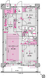 ランドステージ東川口アベニューサイド 2LDKの間取図画像