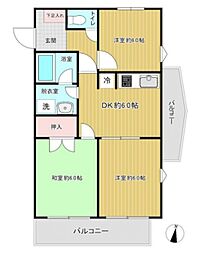 アメニティコート103 3DKの間取図画像