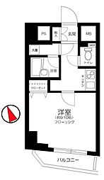 レガリアタワーレジデンス 2階1Kの間取り