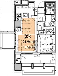 REBLDG 1LDKの間取図画像