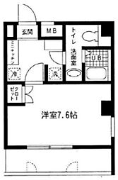フルーレ池上 1Kの間取図画像