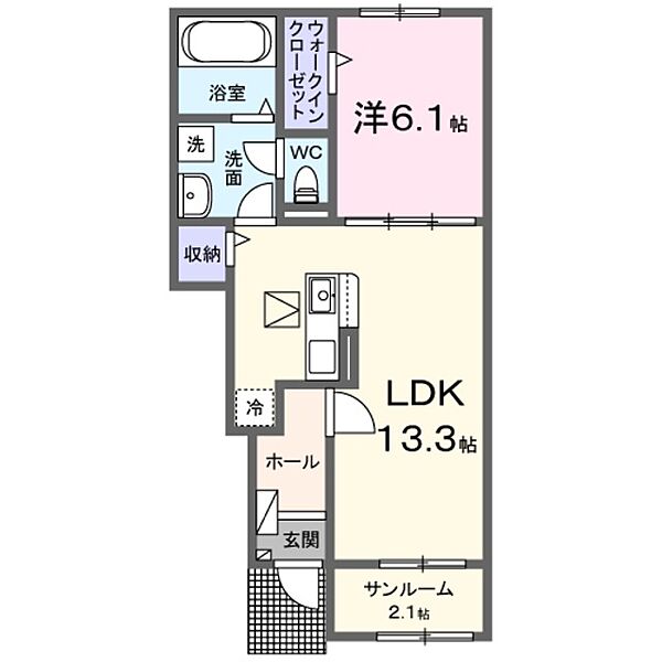 プラシード 103｜東京都多摩市和田(賃貸アパート1LDK・1階・50.05㎡)の写真 その2