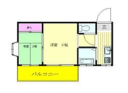 グリーンコーポ天王台 2Kの間取図画像