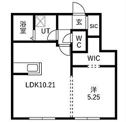 セナリオフォルム柏たなかII 1LDKの間取図画像