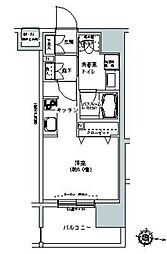 パークキューブ板橋本町 3階1Kの間取り