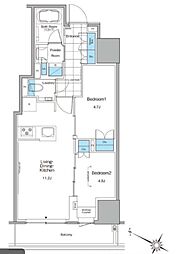 ルフォンプログレ北新宿 2LDKの間取図画像