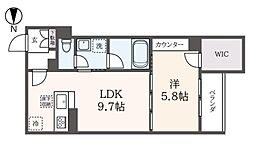 コモド浜田山 1階1LDKの間取り