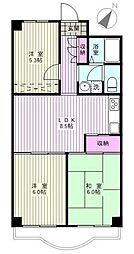 プリムローズ浦和B棟 3LDKの間取図画像