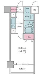 レジディア中目黒2 1Kの間取図画像