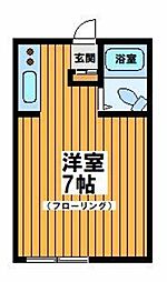 ハーレス高井戸 1階ワンルームの間取り