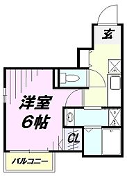 グリーンテラス所沢 1Kの間取図画像