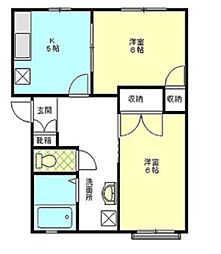 メゾン・ド・クレール 2DKの間取図画像