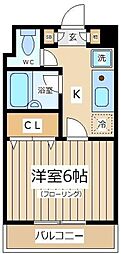 サン・パラッツオ弐番館 1Kの間取図画像