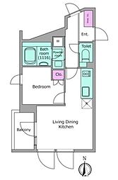 リヴ アン フルール 1LDKの間取図画像
