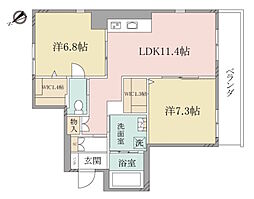 (シニア限定)ヘーベルヴィレッジ西船橋駅前～パティオメープル 2LDKの間取図画像