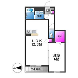 シャーメゾンヤマキ 1LDKの間取図画像