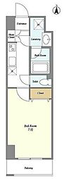 シェル中野弥生町 1Kの間取図画像