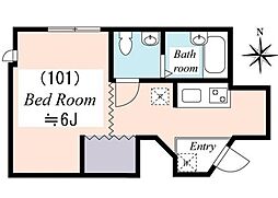 JR京浜東北・根岸線 大森駅 徒歩10分の賃貸アパート 1階1Kの間取り