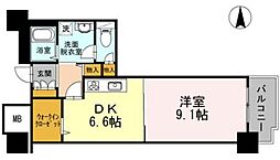 品川シーサイドビュータワー1 1DKの間取図画像