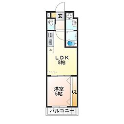 ARCA嵯峨嵐山 1LDKの間取図画像