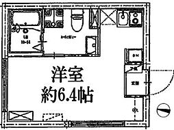 プラチナフォルム御嶽山 3階ワンルームの間取り