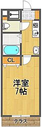 エトワール東浦和 1Kの間取図画像